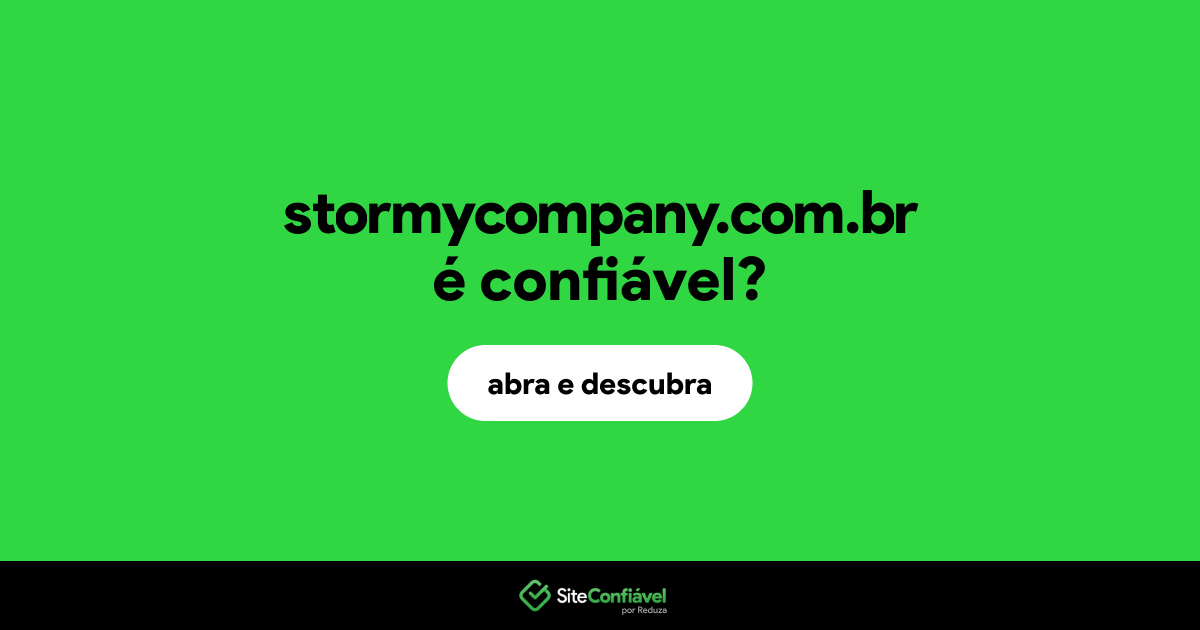 O site stormycompany.com.br é confiável?