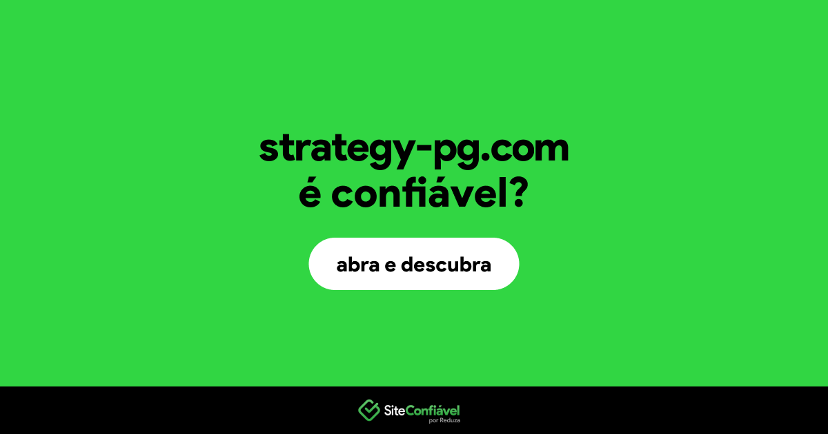 O site strategy-pg.com é confiável?