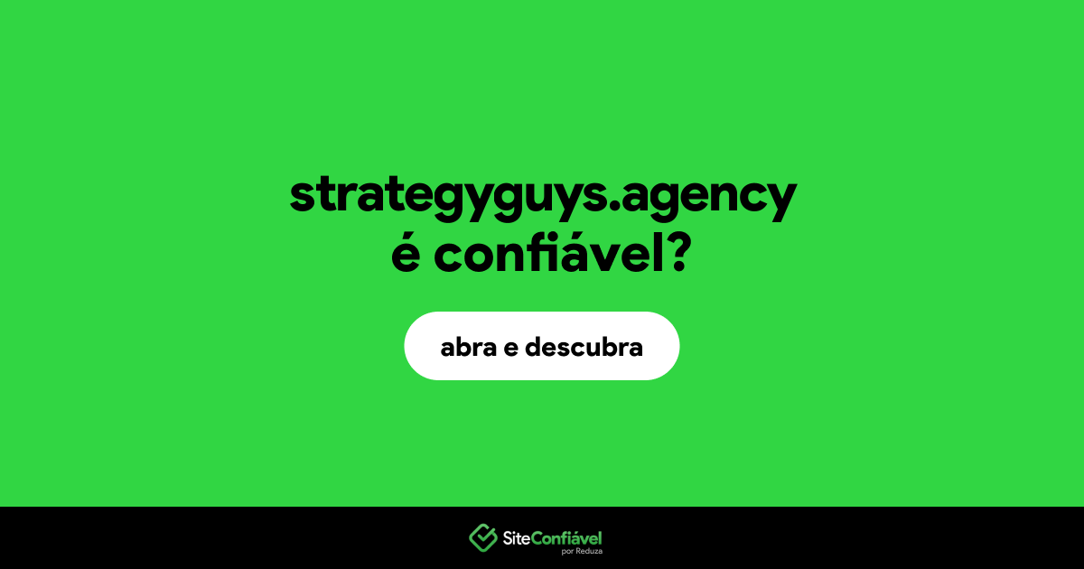 O site strategyguys.agency é confiável?