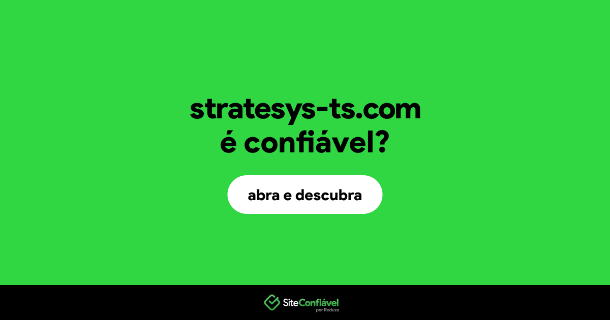 O site stratesys-ts.com é confiável?