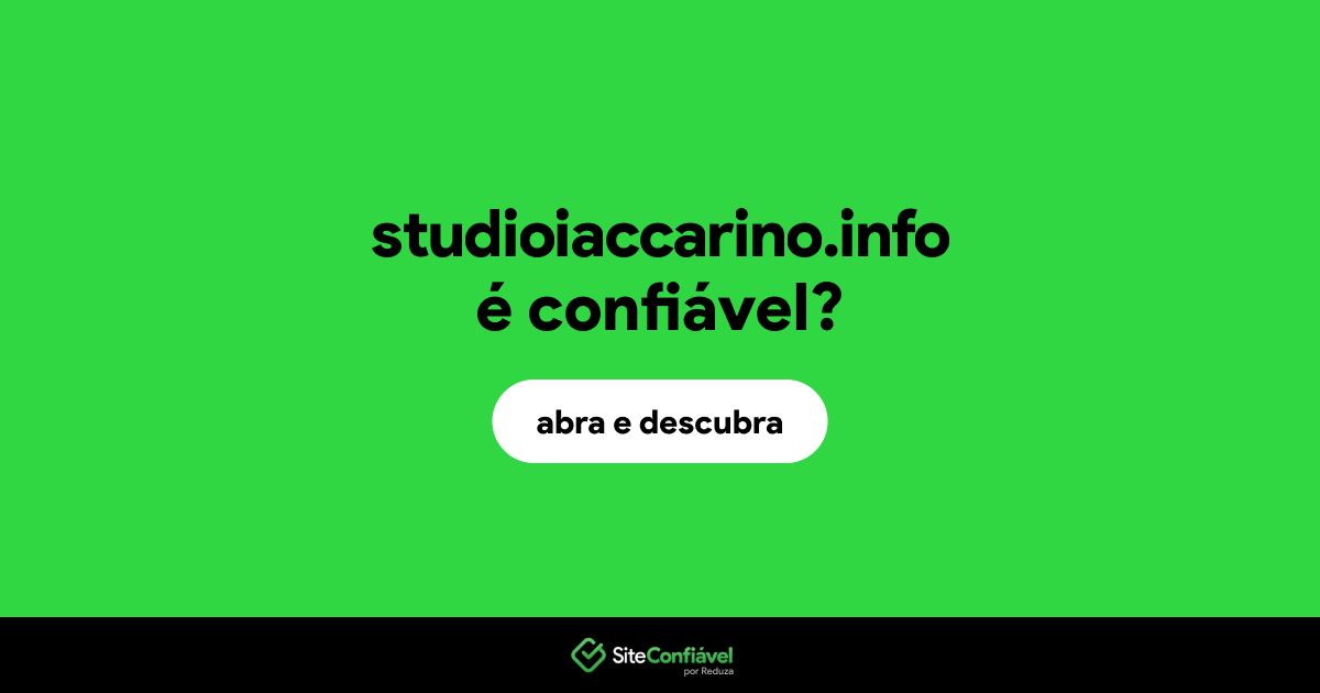 O site studioiaccarino.info é confiável?