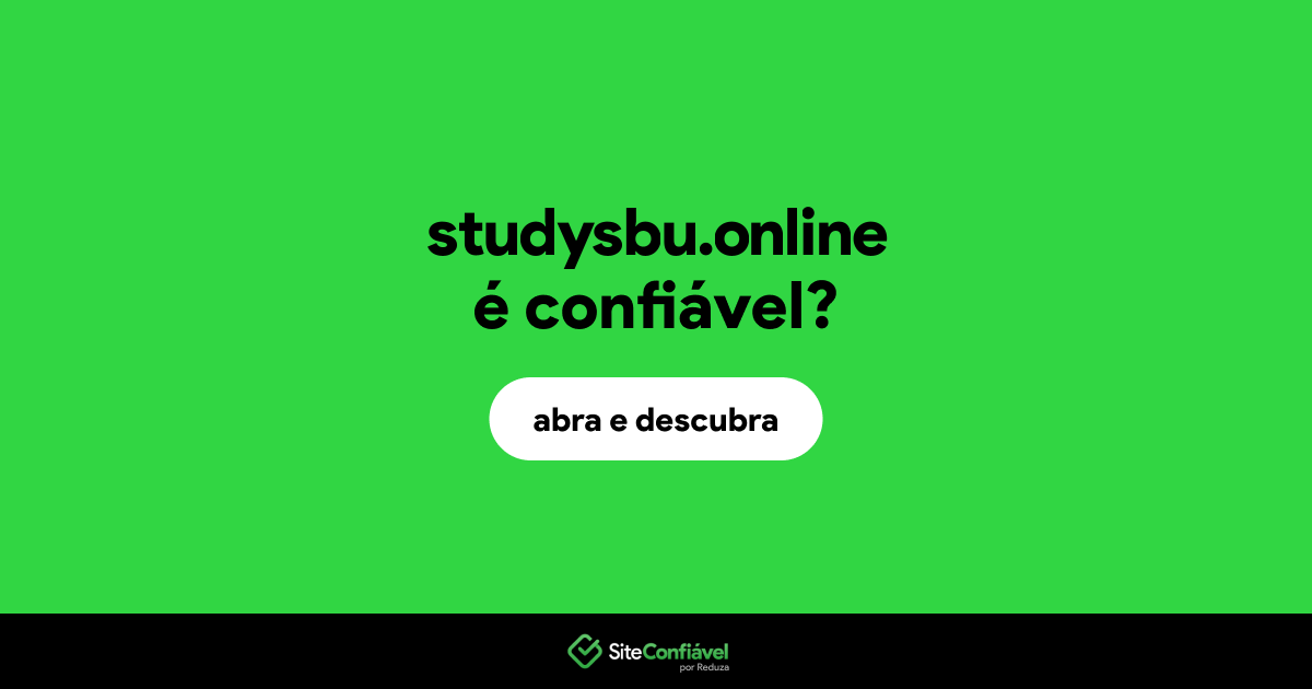 O site studysbu.online é confiável?