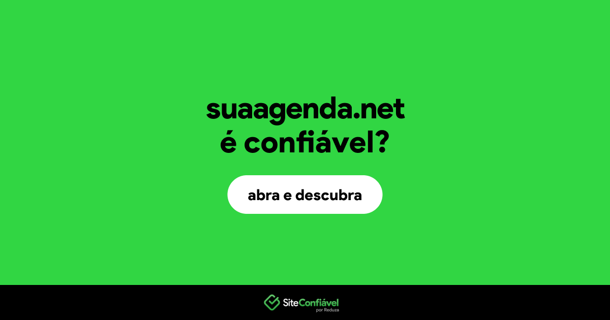O site suaagenda.net é confiável?