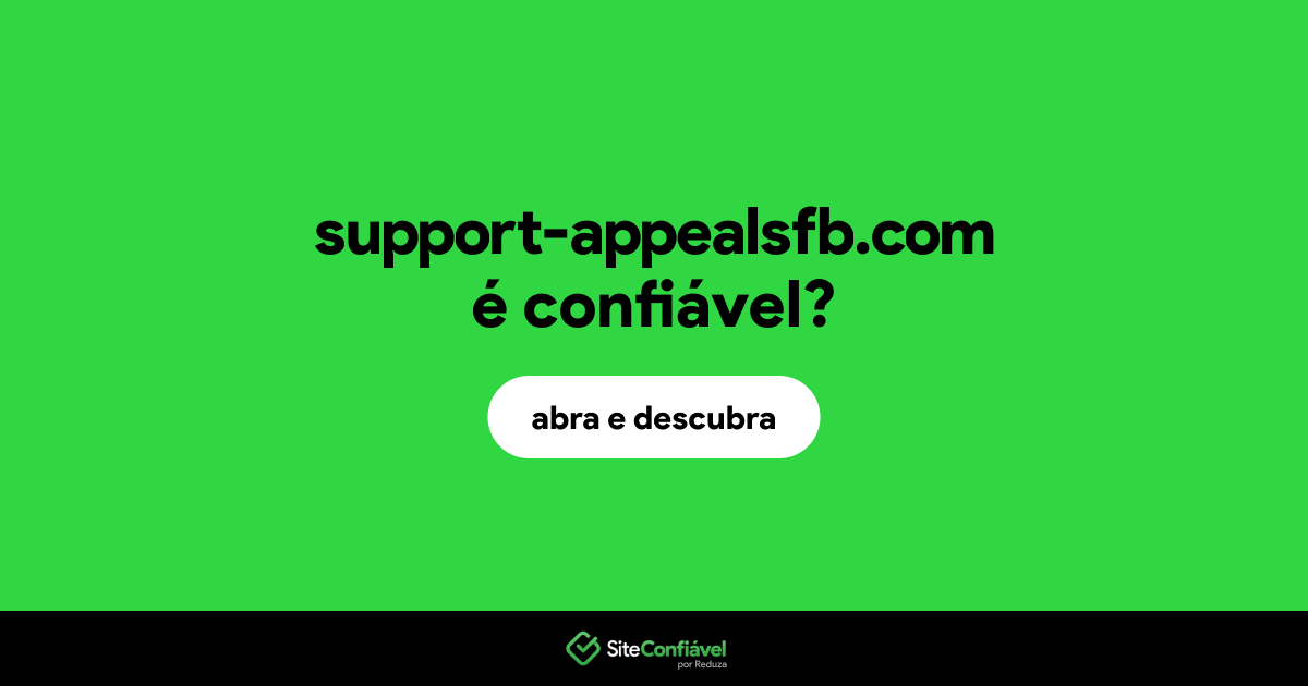 O site support-appealsfb.com é confiável?