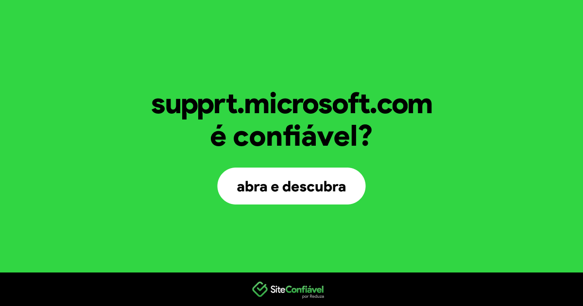 O site supprt.microsoft.com é confiável?