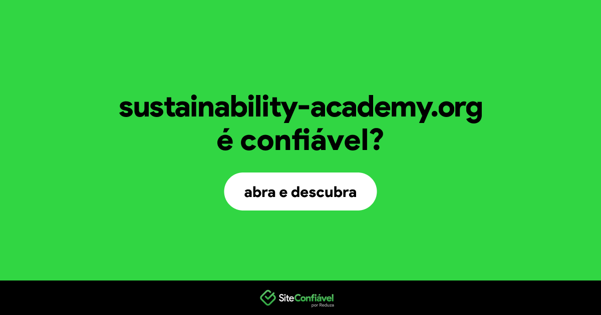 O site sustainability-academy.org é confiável?