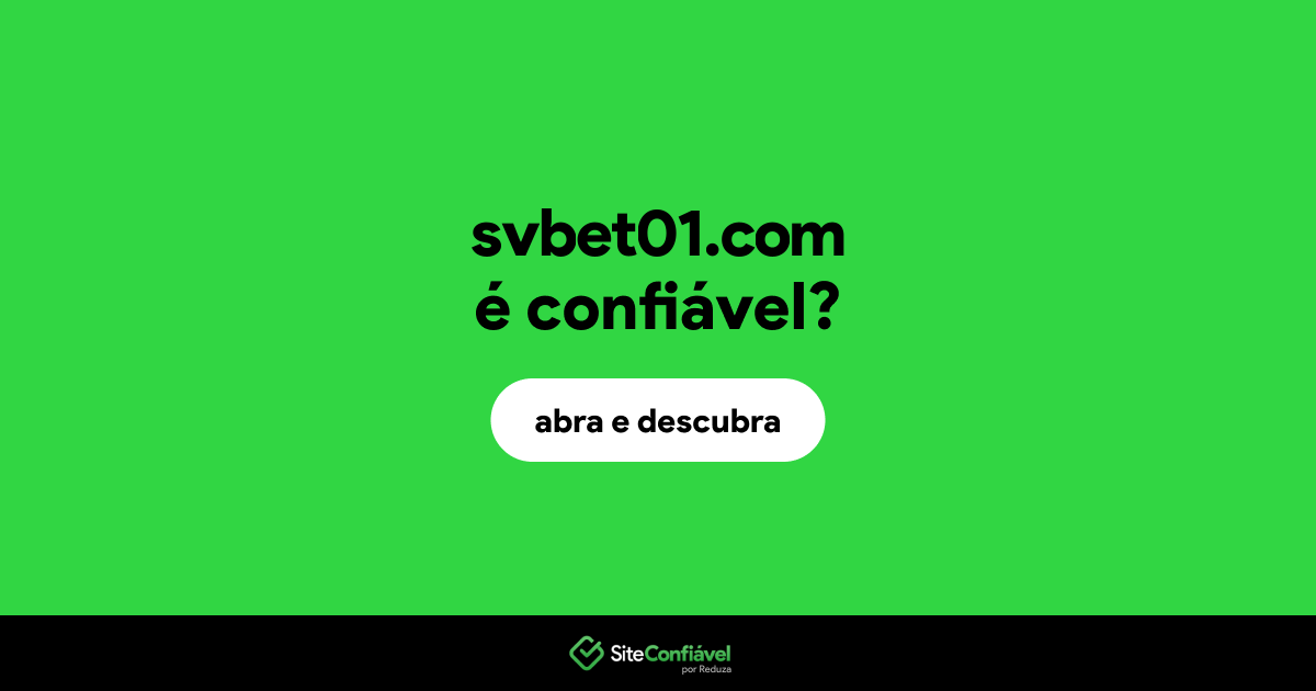 O site svbet01.com é confiável?