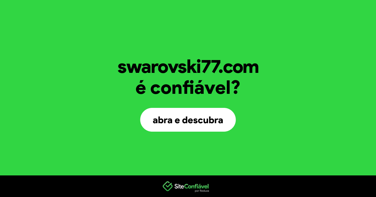 O site swarovski77.com é confiável?