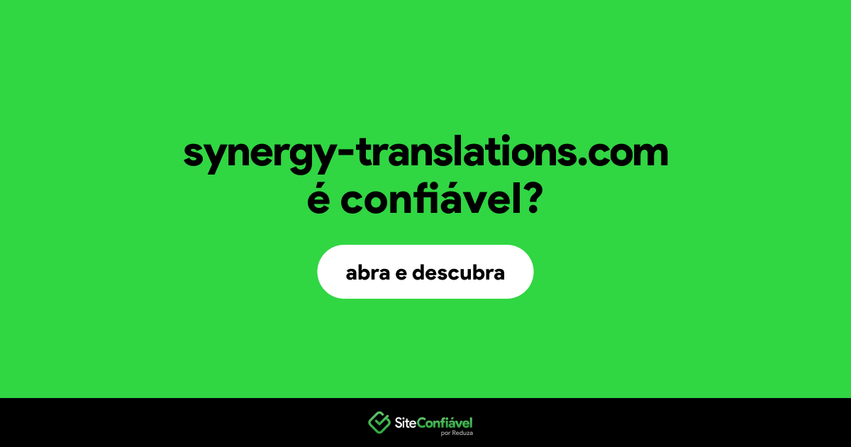 O site synergy-translations.com é confiável?