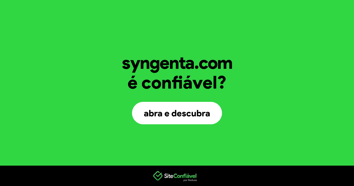 O site syngenta.com é confiável?