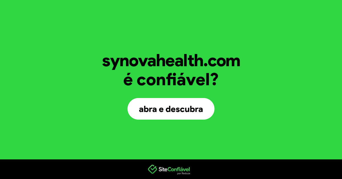 O site synovahealth.com é confiável?