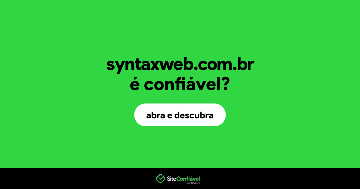 O site syntaxweb.com.br é confiável?