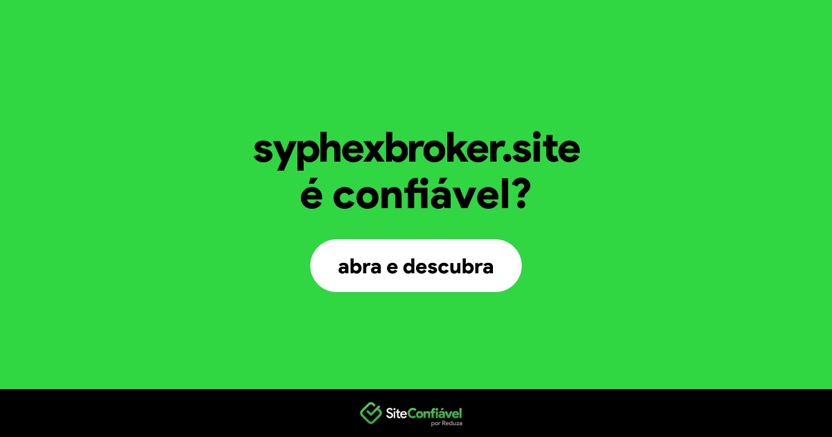 O site syphexbroker.site é confiável?