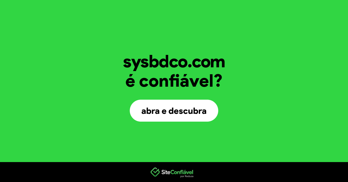 O site sysbdco.com é confiável?