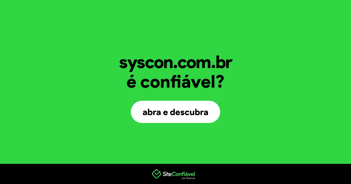 O site syscon.com.br é confiável?