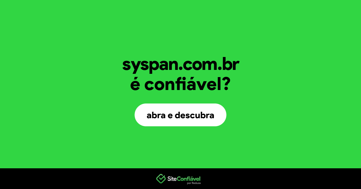 O site syspan.com.br é confiável?