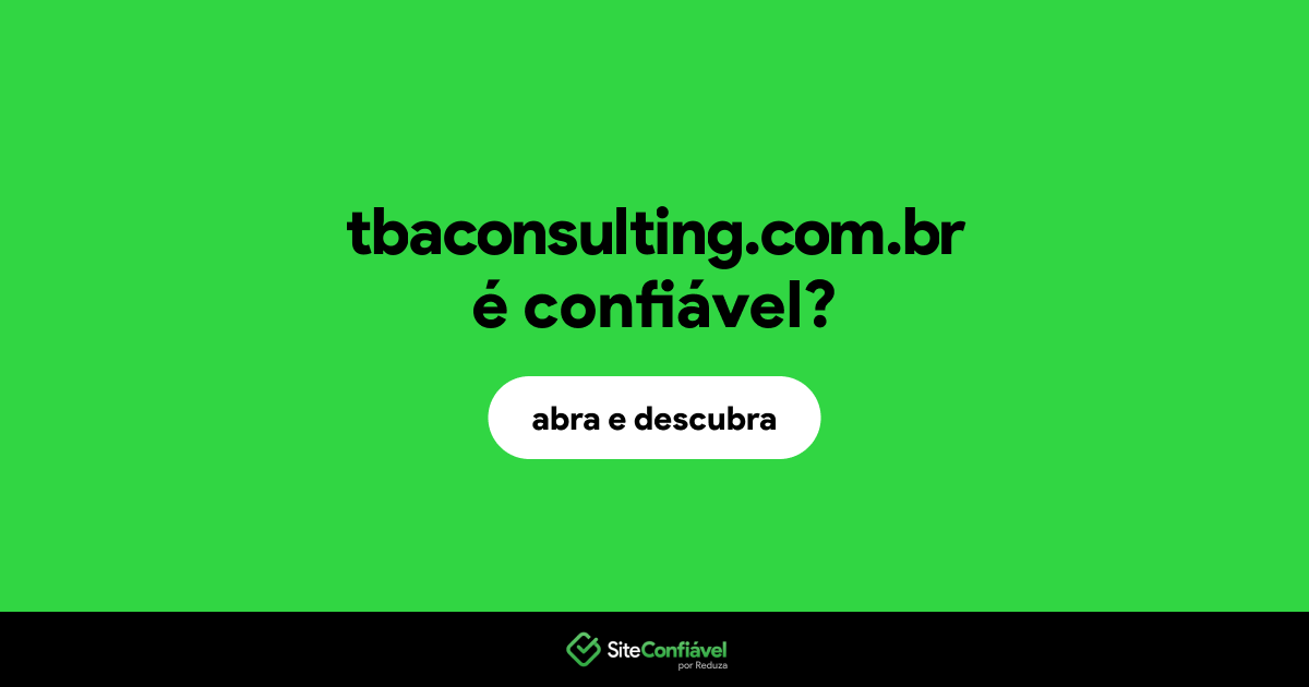 O site tbaconsulting.com.br é confiável?