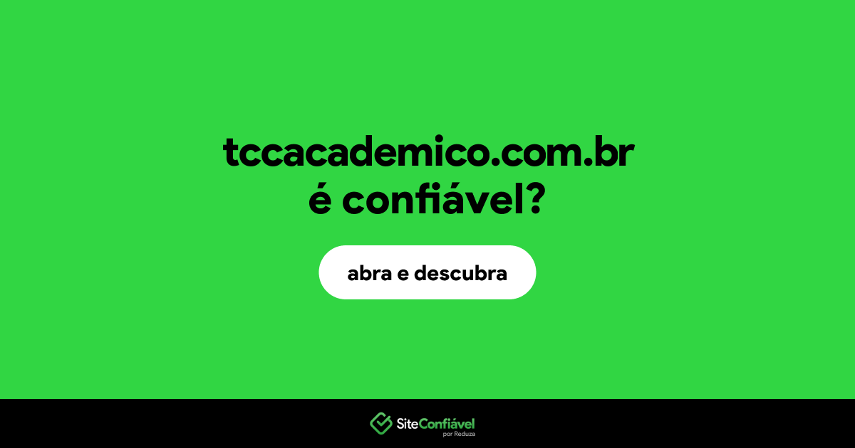 O site tccacademico.com.br é confiável?