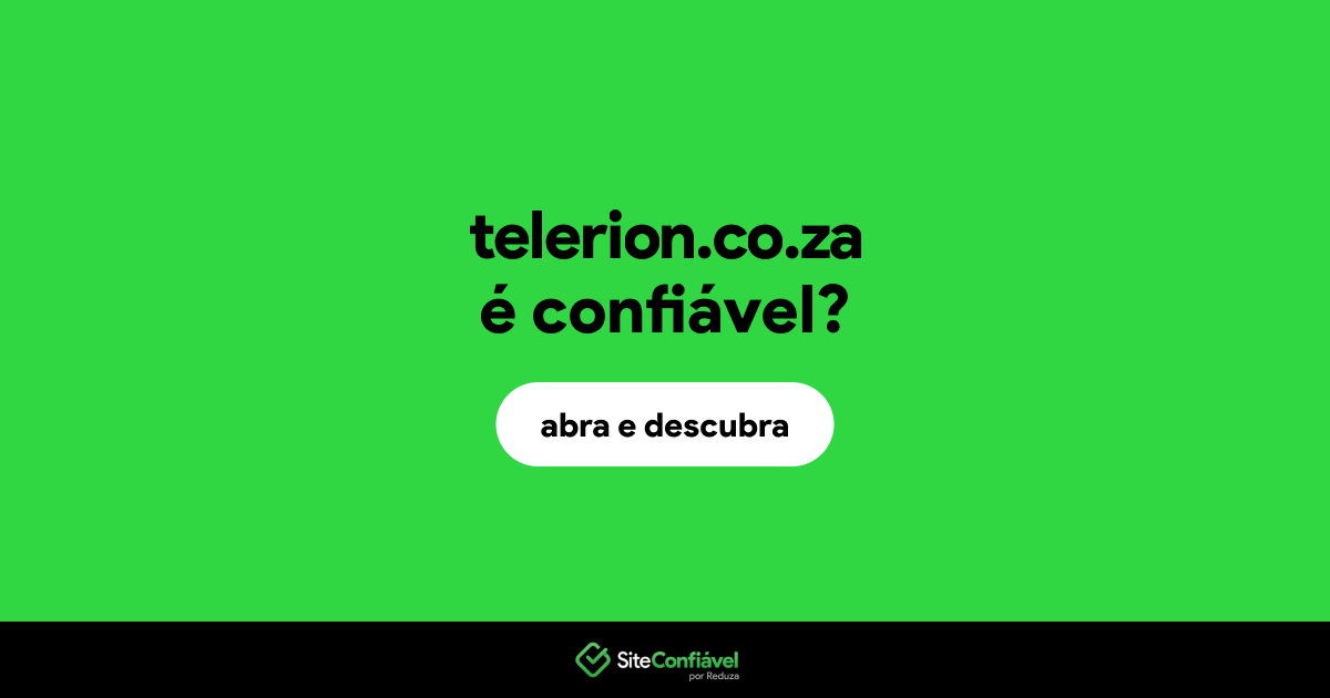 O site telerion.co.za é confiável?