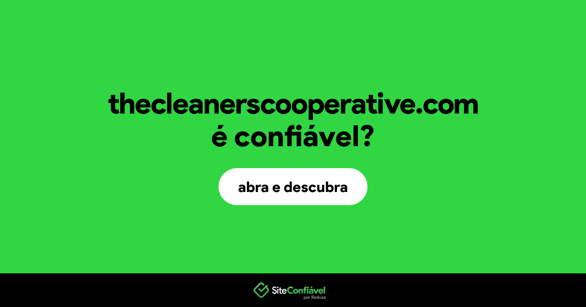 O site thecleanerscooperative.com é confiável?