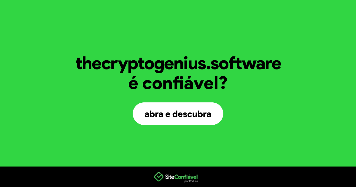 O site thecryptogenius.software é confiável?