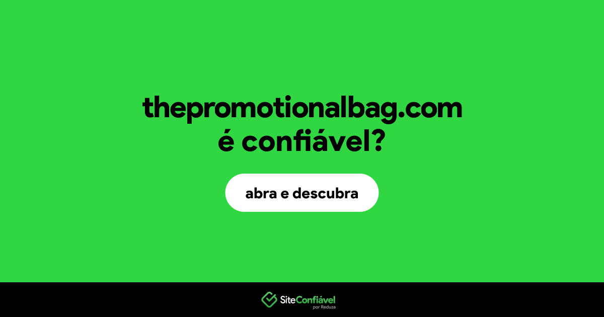 O site thepromotionalbag.com é confiável?