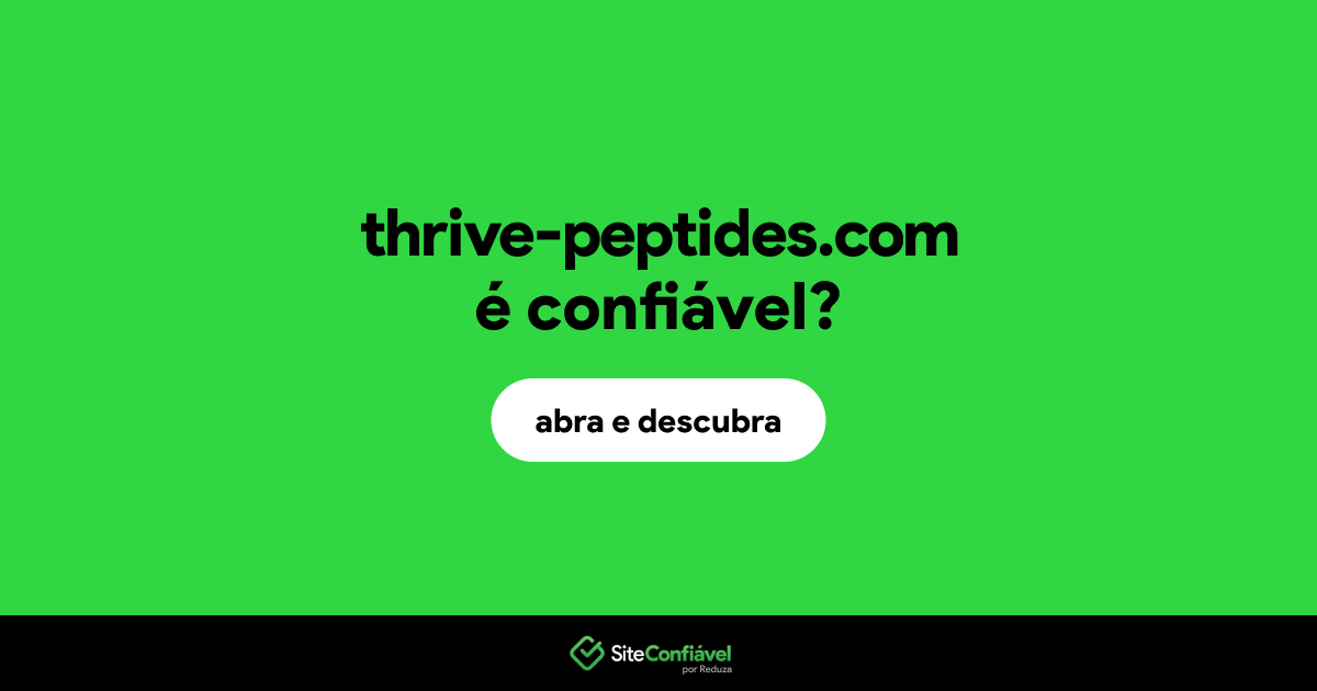 O site thrive-peptides.com é confiável?