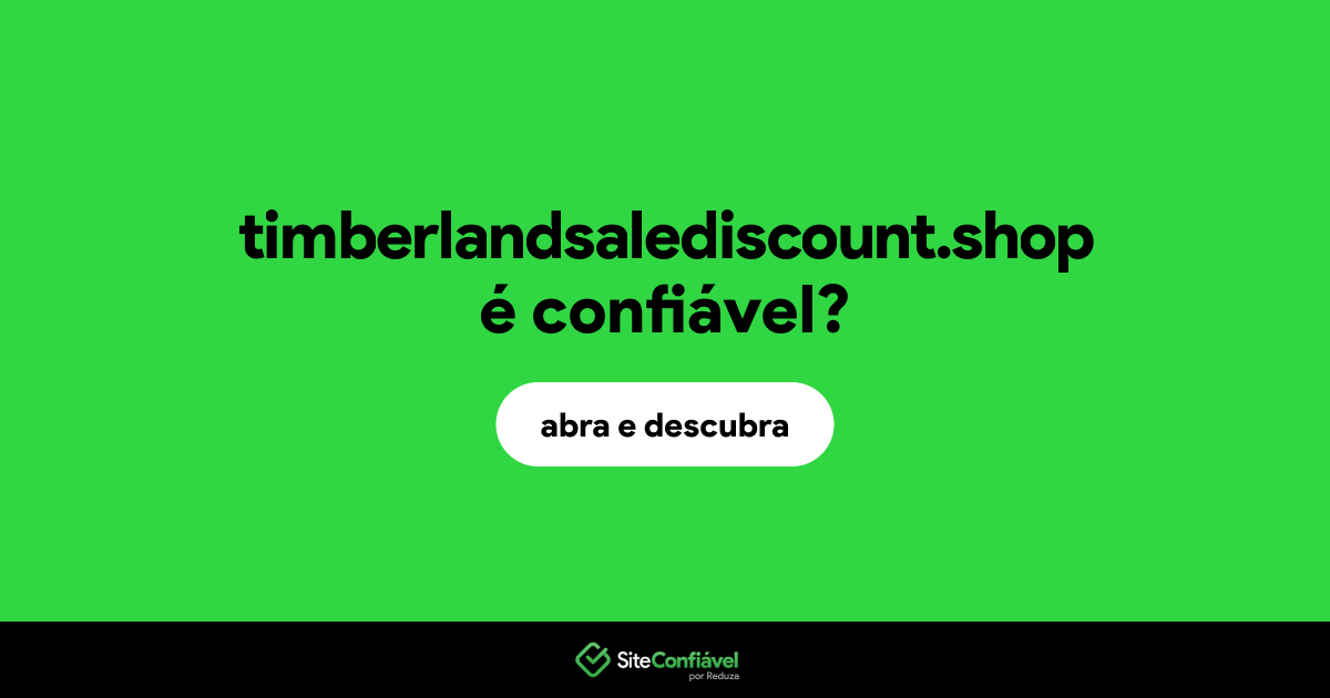 O site timberlandsalediscount.shop é confiável?