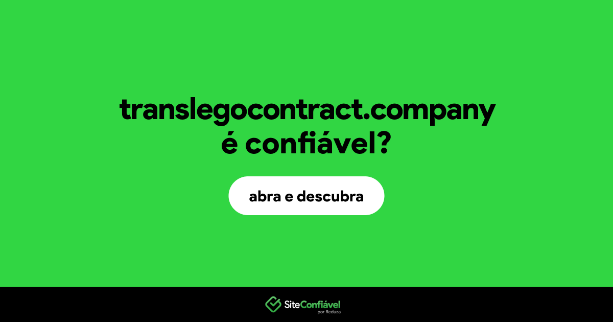 O site translegocontract.company é confiável?