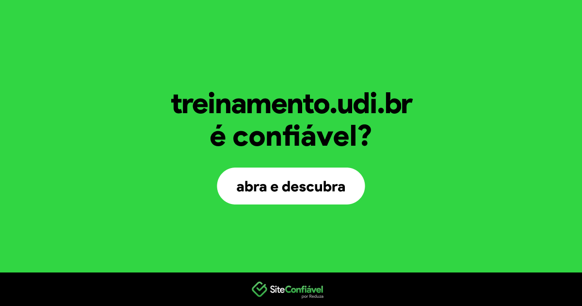 O site treinamento.udi.br é confiável?