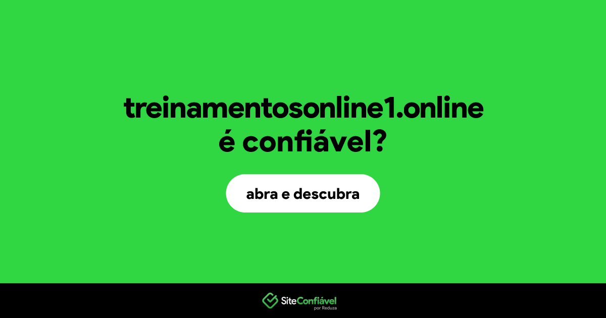 O site treinamentosonline1.online é confiável?