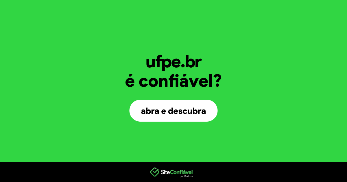 O site ufpe.br é confiável?
