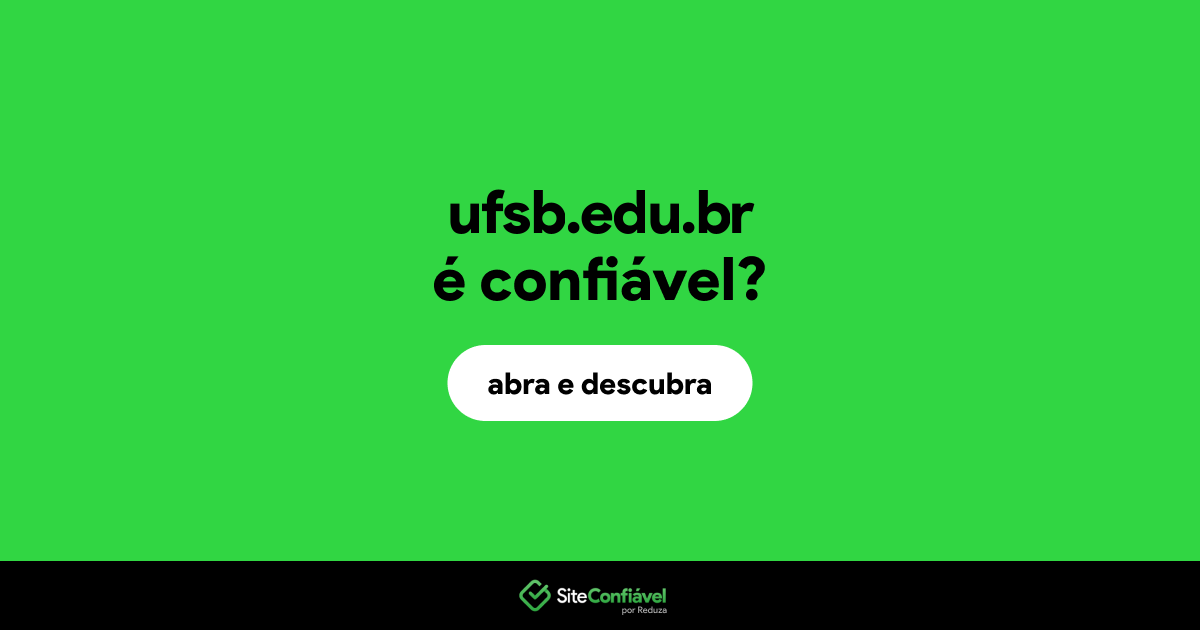 O site ufsb.edu.br é confiável?