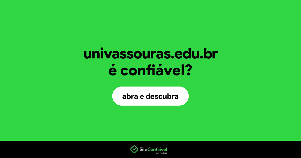 O site univassouras.edu.br é confiável?