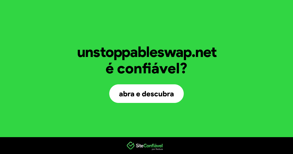 O site unstoppableswap.net é confiável?