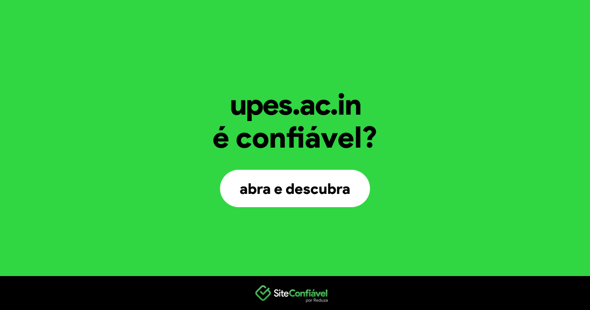 O site upes.ac.in é confiável?