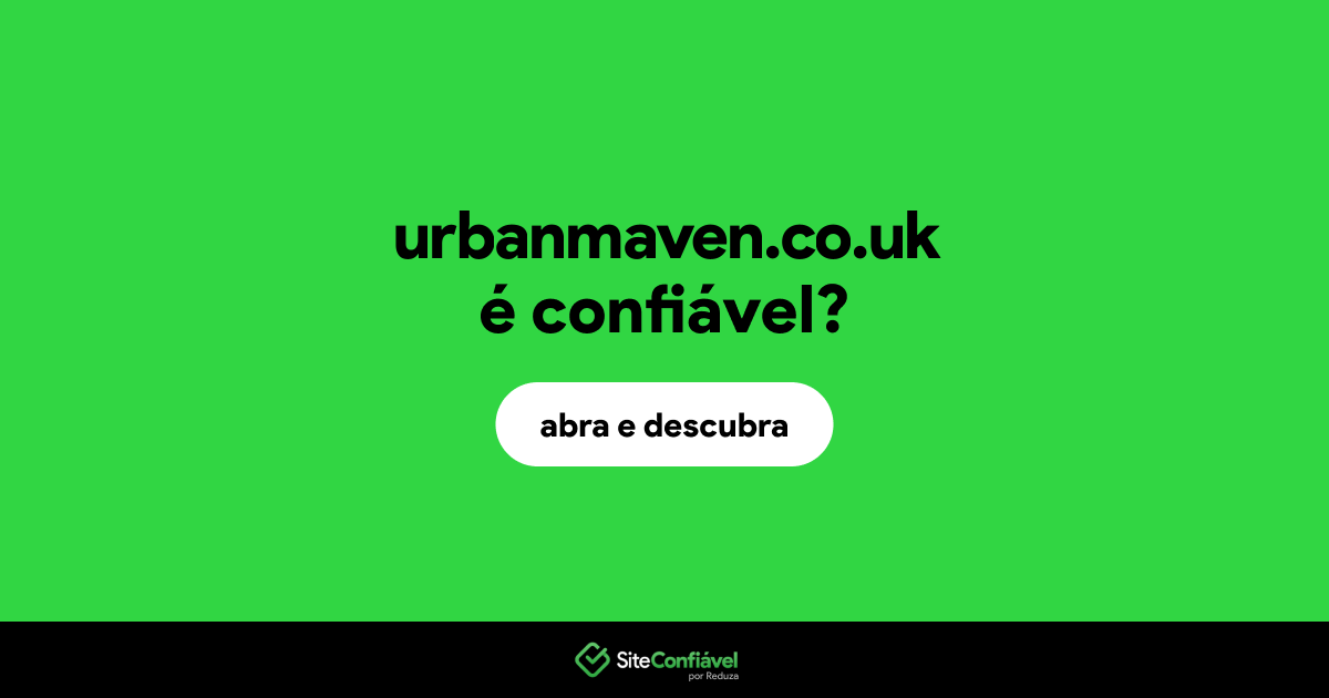 O site urbanmaven.co.uk é confiável?