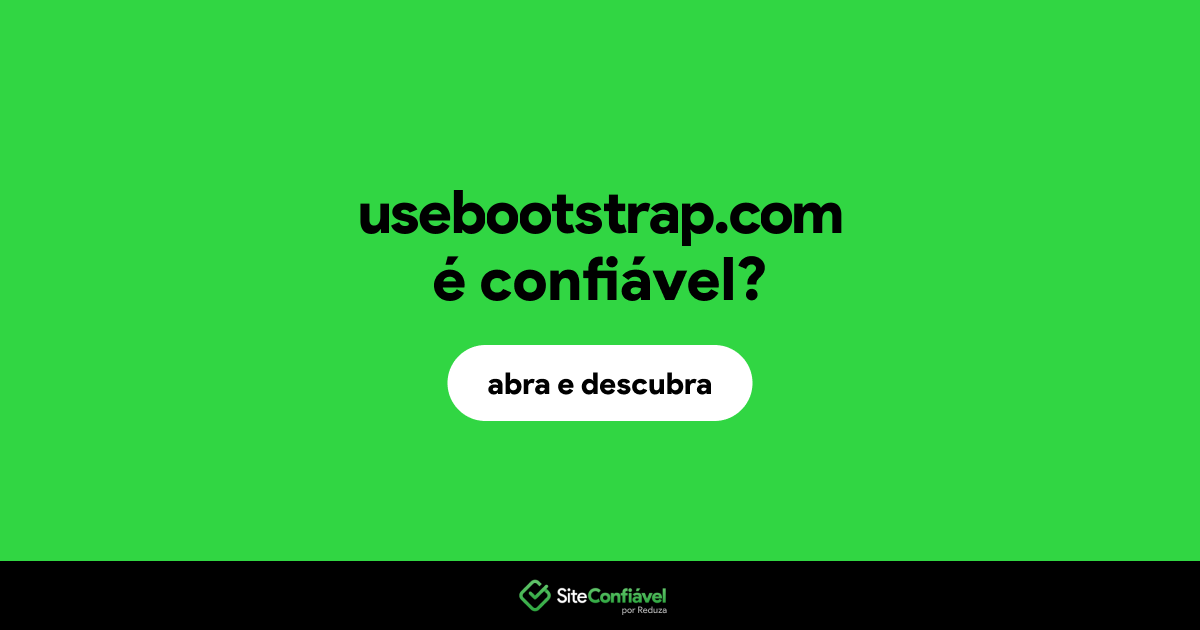 O site usebootstrap.com é confiável?