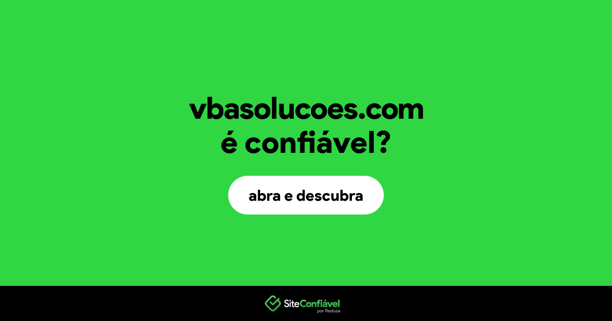 O site vbasolucoes.com é confiável?