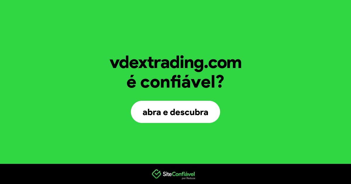 O site vdextrading.com é confiável?