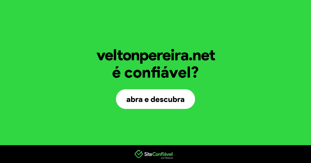 O site veltonpereira.net é confiável?