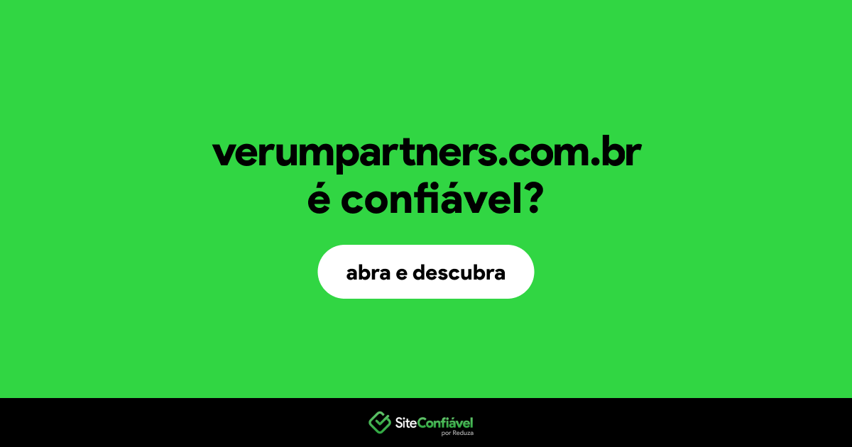 O site verumpartners.com.br é confiável?