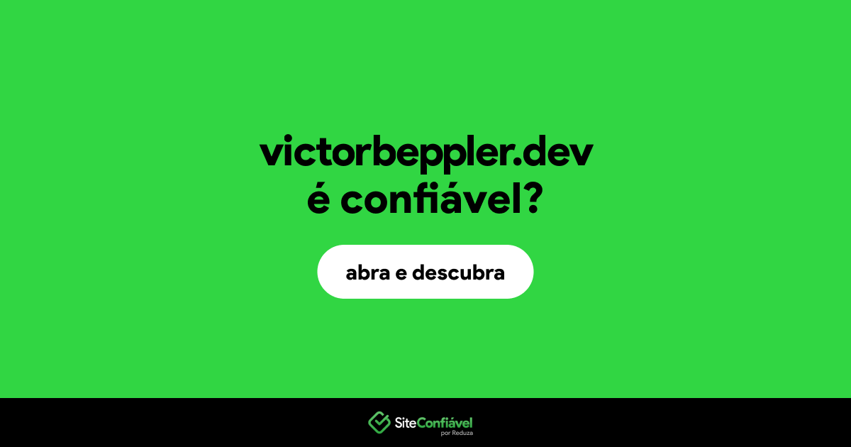 O site victorbeppler.dev é confiável?