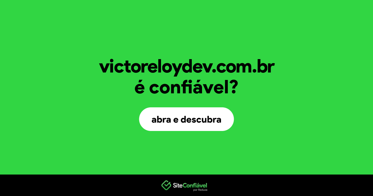 O site victoreloydev.com.br é confiável?