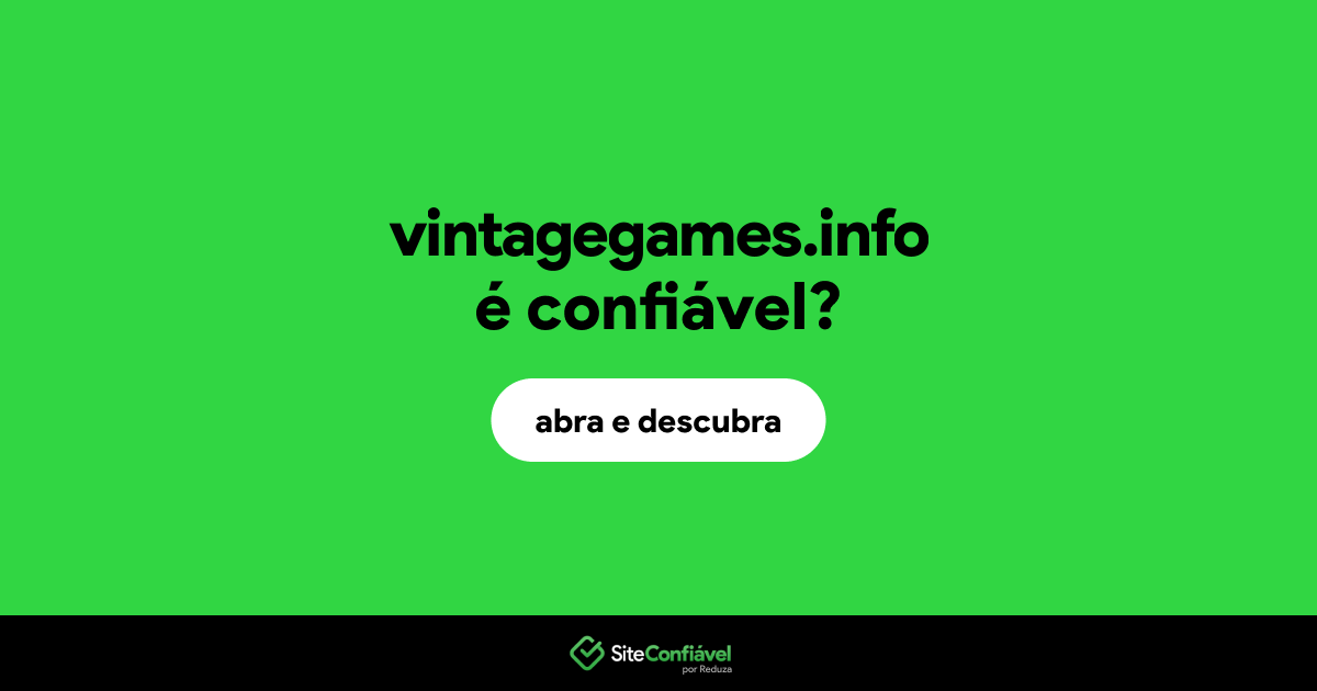 O site vintagegames.info é confiável?