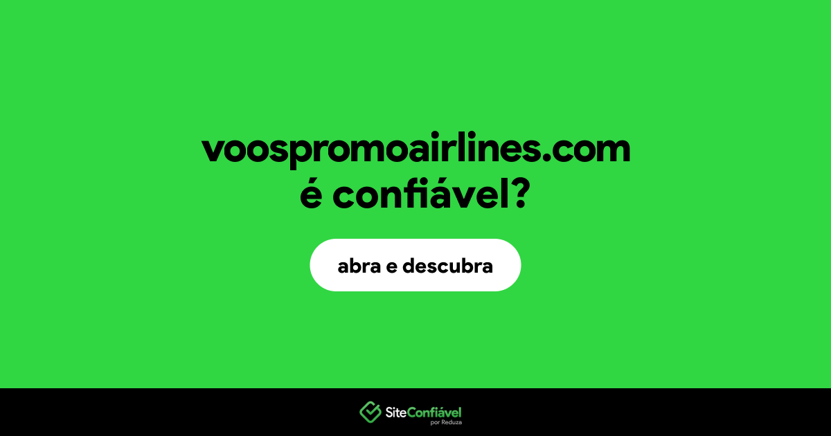 O site voospromoairlines.com é confiável?