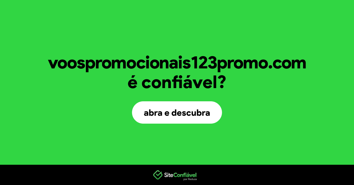 O site voospromocionais123promo.com é confiável?