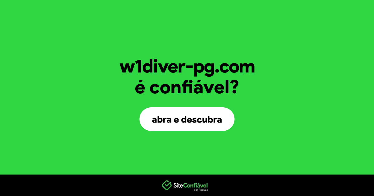 O site w1diver-pg.com é confiável?