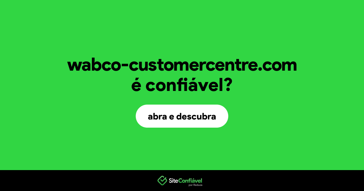 O site wabco-customercentre.com é confiável?