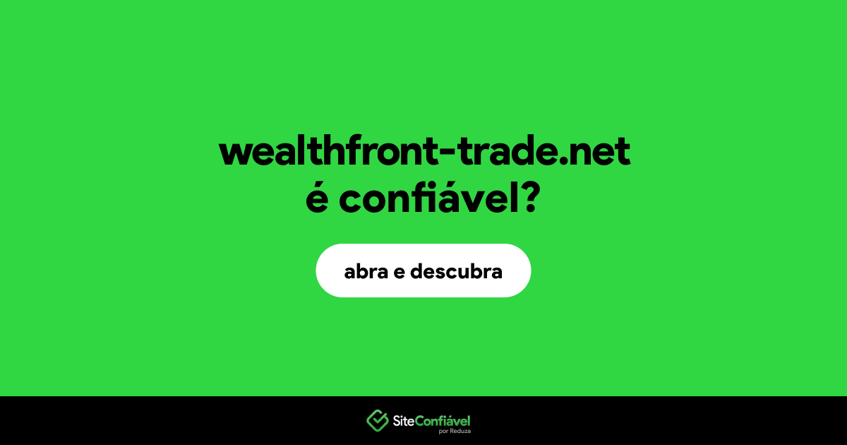 O site wealthfront-trade.net é confiável?